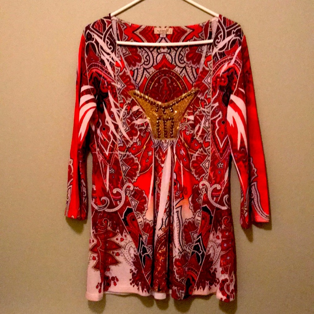 Sequin embellished Dillard’s One World top
